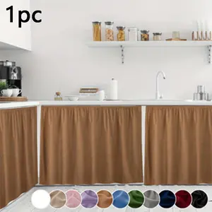 Single Piece Linen-Style Solid Color Sheer Curtain, Polyester Fiber Quick-Dry Kitchen Privacy Curtain, Multi-Sized Home Decor for Living Room, Bedroom, Party