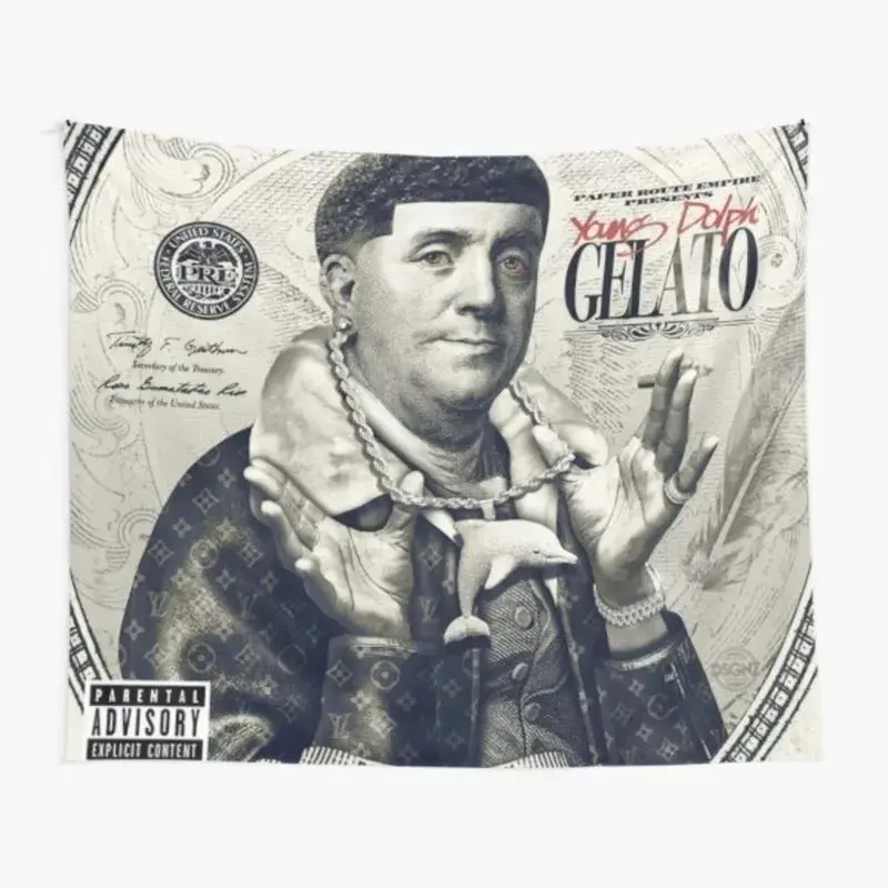 Tapestry  Young Dolph Tapestry for Bedroom, College Dorm and Home Decor 60"x40", Funny Meme Wall Tapestries for Boy Girl Birthday Gifts Decoration Items