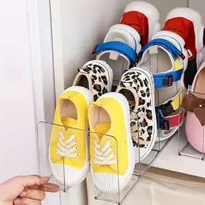 4-Tier Clear Acrylic Kids Shoe Rack, Shoe Storage Organizer