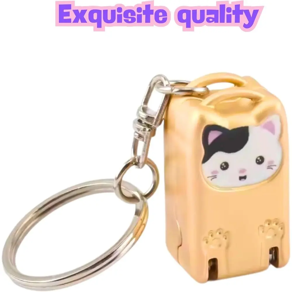 Cartoon Cat Foldable Nail Clipper with Keychain, Portable Mini Pocket Nail Cutter, Travel Manicure Tool, Compact and Convenient
