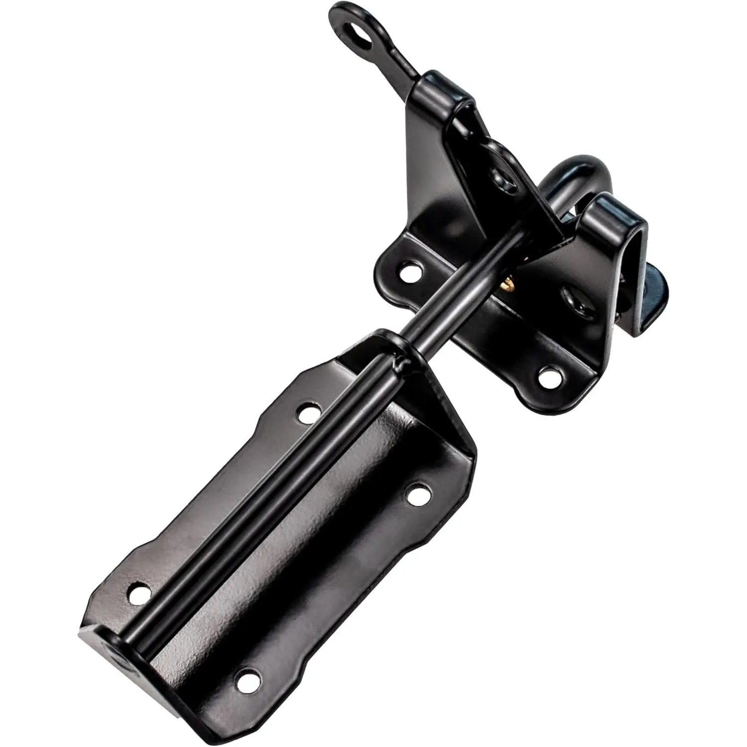 Automatic Gate Latch for Wooden Fences, 7.5" Self-Locking, Pull String Release, Black