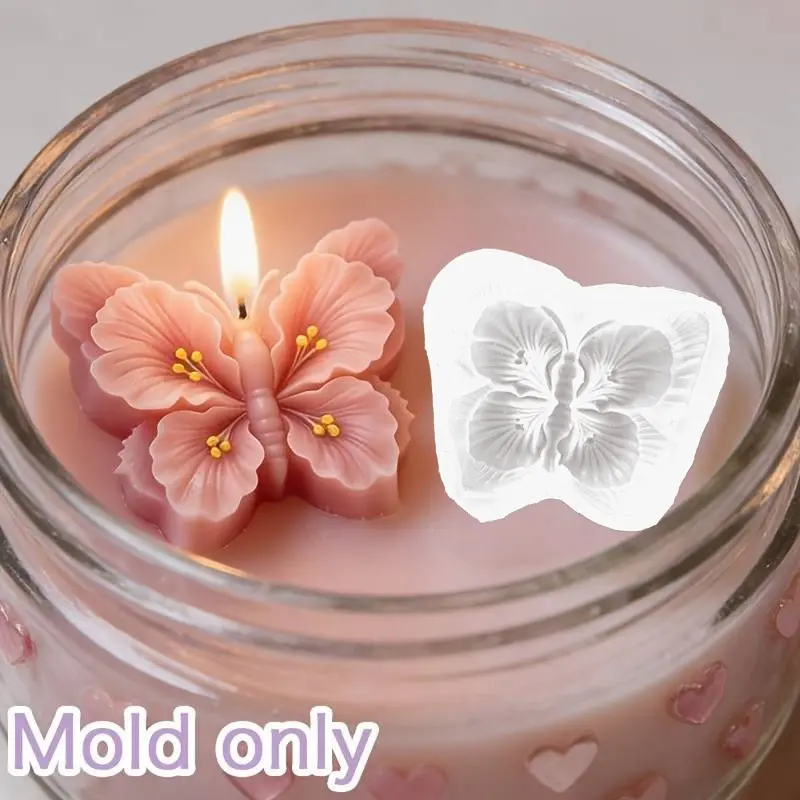 3D Butterfly Flower Silicone Mold, Detailed Petal Texture, Soft High Elasticity, Reusable, Ideal for Candles, Resin, Gypsum, DIY Crafts