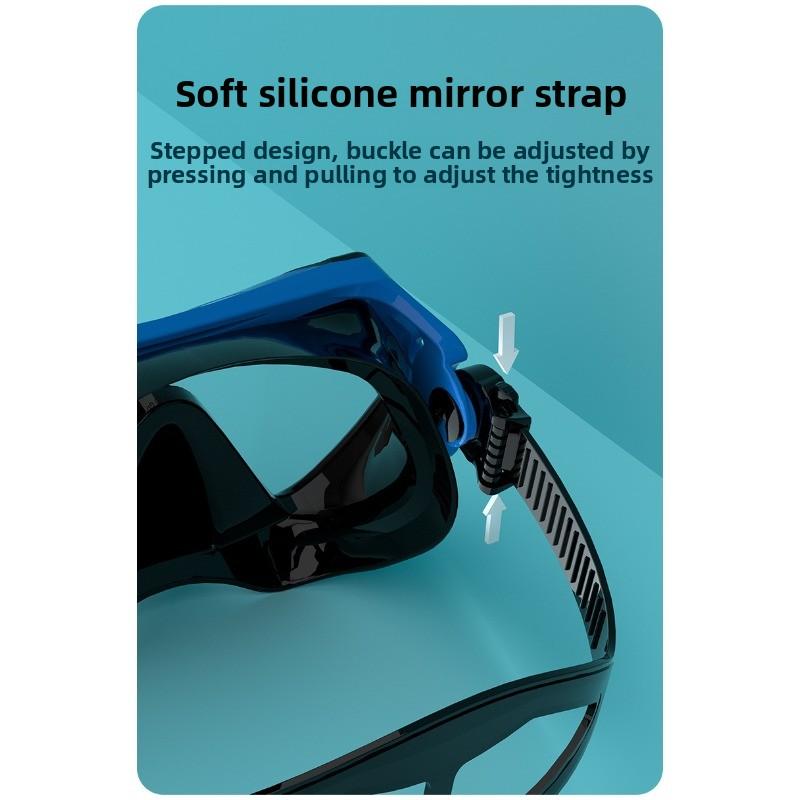 Diving Goggles Snorkeling Full Dry Snorkel Set Large Frame Swimming Goggles Liquid Silicone Swimming Equipment Diving Goggles  stealth snorkel