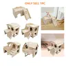 Hamster Seesaw Swing, Solid Wood Small House Nest, Hamster Hide, DIY Cage Accessories for Gerbil & Golden Bear, Pet Exercise Toy Set, Wooden Hamster Cage