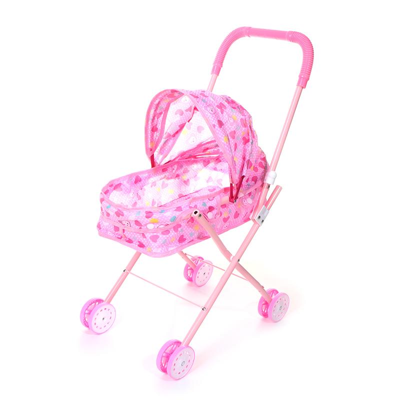 Simulation Doll Stroller Set Pink Baby Stroller Pretend Play Toys Rocking Chairs Swing Bed Dining Chair Doll House Accessories
