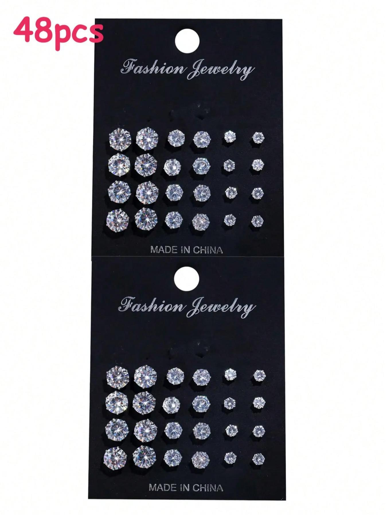 Fashionable Rhinestone Decorated Earrings Set, Fashion Jewelry for Party, Everyday Accessory, Trendy All-match & Exquisite Jewelry for Birthday Gift, Ear Studs