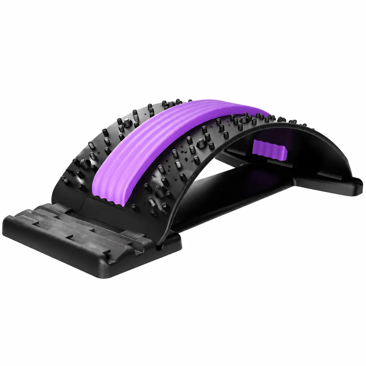 Ergonomic Back Stretcher Device with Four-Tier Adjustable Lumbar Support for Targeted Lower Back Pain Relief, Sciatica and Scoliosis Management, Designed for Home Use and Daily Spinal Decompression Therapy