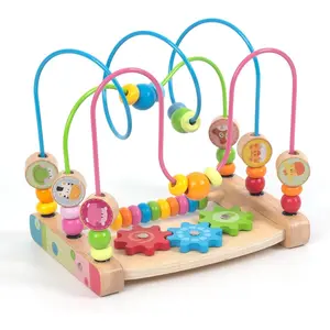 Bead Maze for Babies, Wooden Educational Abacus Beads Circle Toddler Toys - Colorful Roller Coaster Activity Game, Great Gift for Babies Toddlers Girls and Boysfidget toys