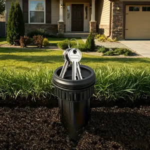 Weatherproof Hidden Sprinkler Key Storage Box, Anti-Corrosion In-Ground Underground Key Holder, Camo Fake Sprinkler Hide A Key Safe, Durable Outdoor Lawn Key Container For House Security