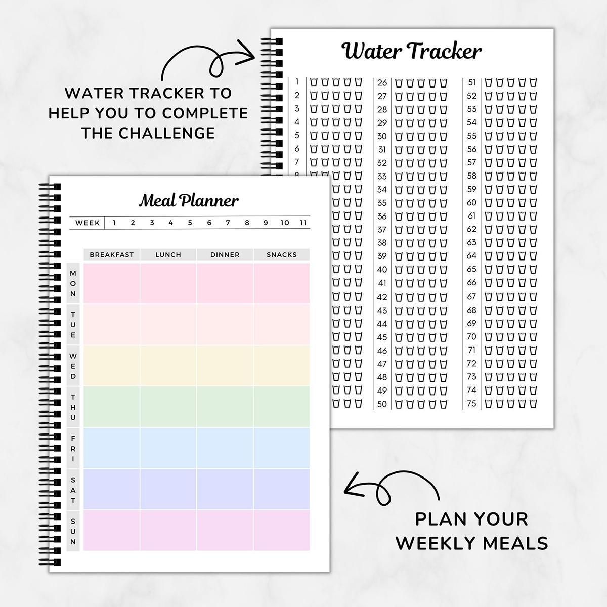 A4 Soft Monthly Budget Academic Planner Notebook, 1 Count 75 Target Challenge Planner Notebook, Productivity Planner, Daily Planner, Time Management & Efficiency Improvement Record Book, Office Stationery & Supplies, Weekly Spiral Bound Planner