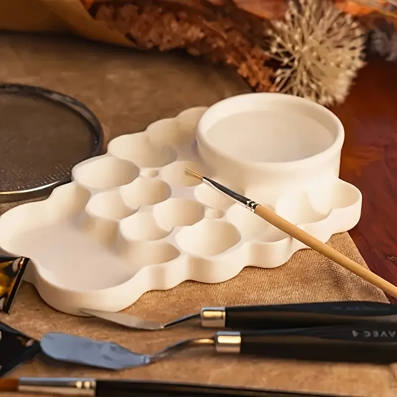 Atmospheric Palette, Glossy Handmade Plastic Palette, White Plastic Palette, Porous Palette, Artist Gift