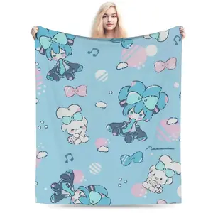 [Suitable for All Seasons] Anime-Style Lightweight Blanket for Spring and Autumn, Bedding, Car Comforter. Made of soft and comfortable flannel fabric, machine washable, suitable for various occasions.
