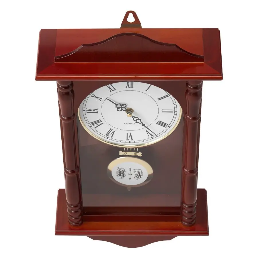 VEVOR Grandfather Clock, 18 in Classic Vintage Pendulum Clock, Pine Wood MDF Wall Clocks with Quartz Movement and Quiet Design, for Living Room, Bedroom, Home Decor, and Gift (Cherry Tone Finish)