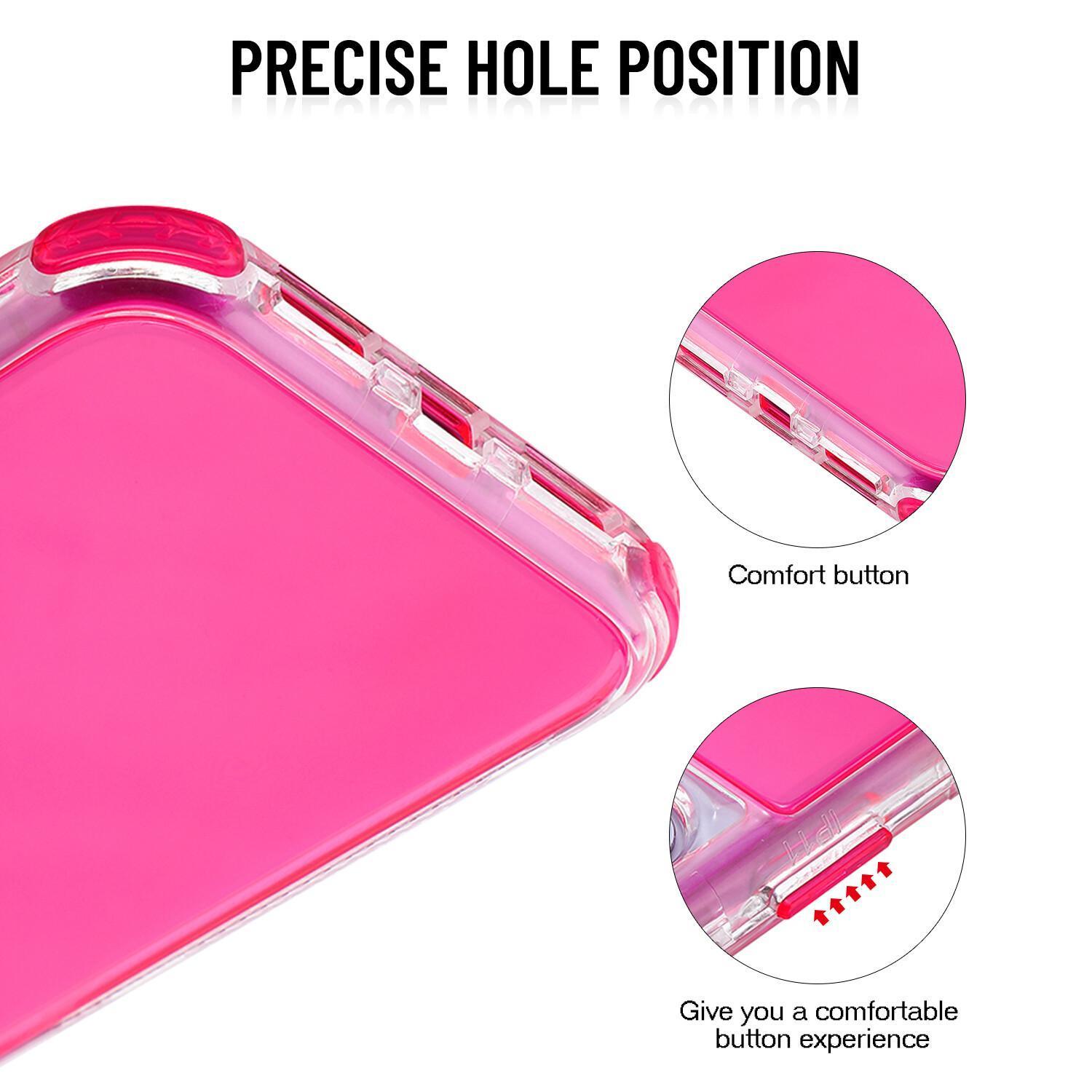 Candy Color Smartphone Case for Multiple iPhone Models (17/16/15/14/13/12 Pro Max) - Durable 3-Layer Anti-Drop Shockproof Heavy Duty Bumper Handheld Casing, Crystal Mobile Phone Accessories