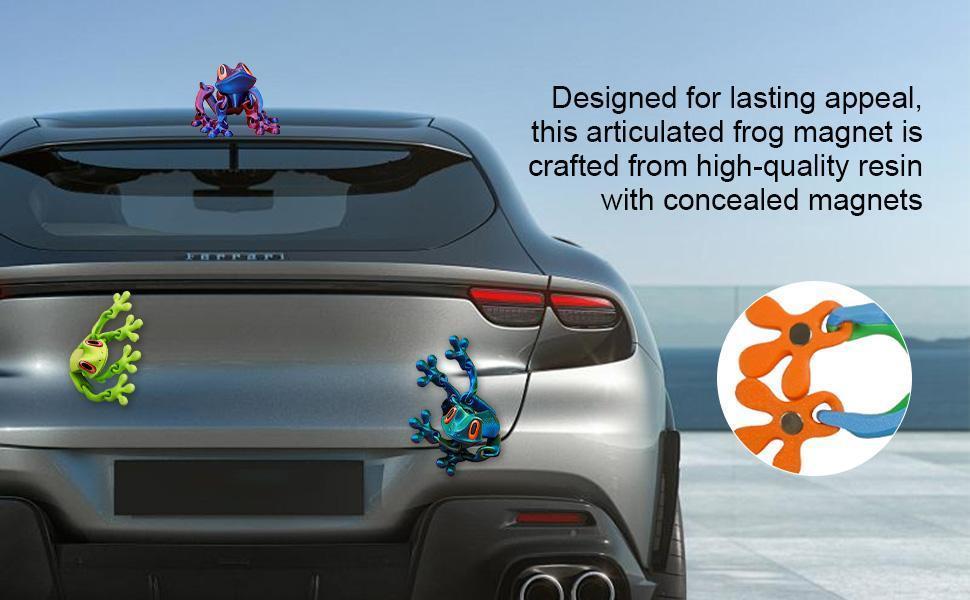 3PCS/4PCS 3D Printed Magnetic Articulated Frog Toy Night Light, Realistic Jumping Poseable Decor, Glow Animal Magnet for Metal Surfaces (3PCS Option)