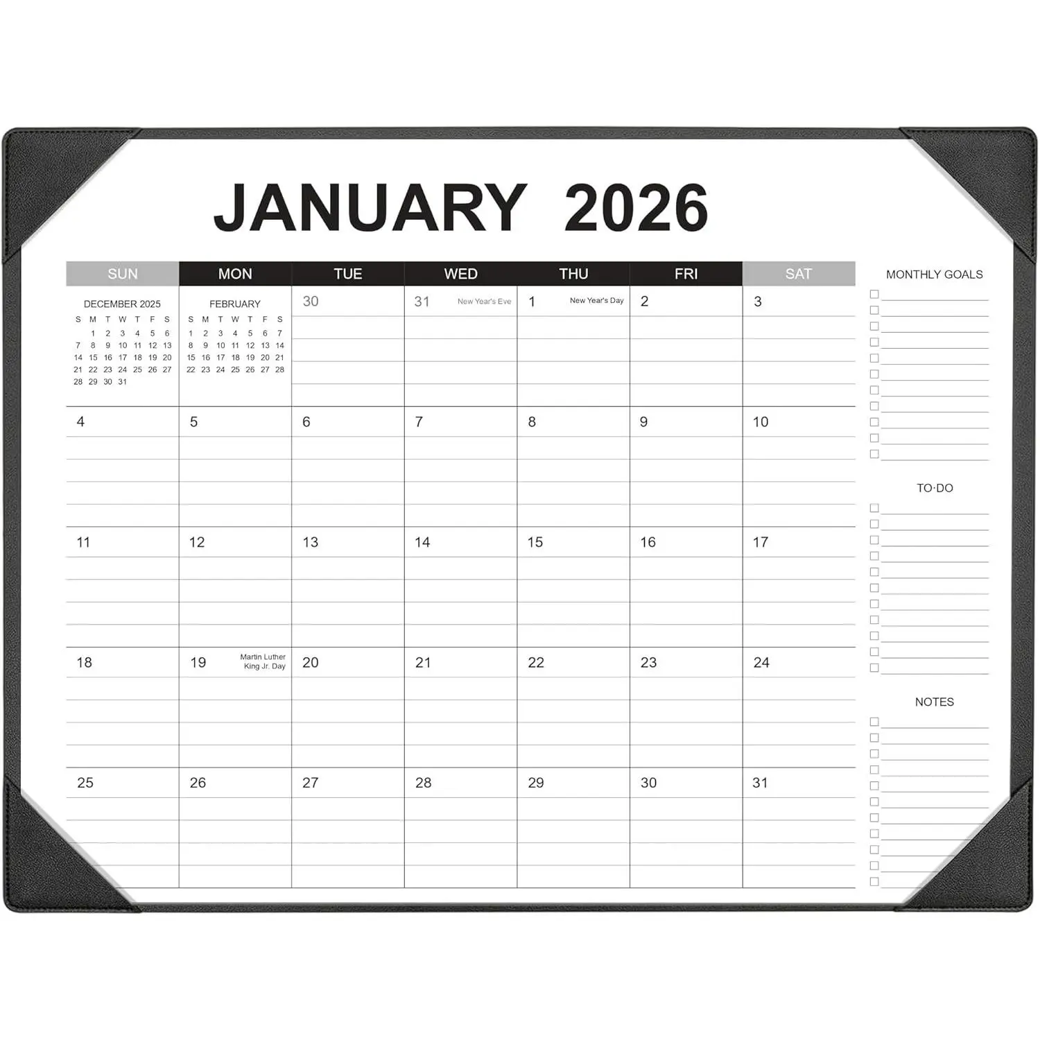 Desk Calendar 2026-2027 with Desk Mat - 22" x 17" Large Desk Pad Calendar Runs from January 2026 to June 2027, Office Supplies Desktop Calendar with To-Do, Notes & Goals Sections, for Office Planning or Organizing