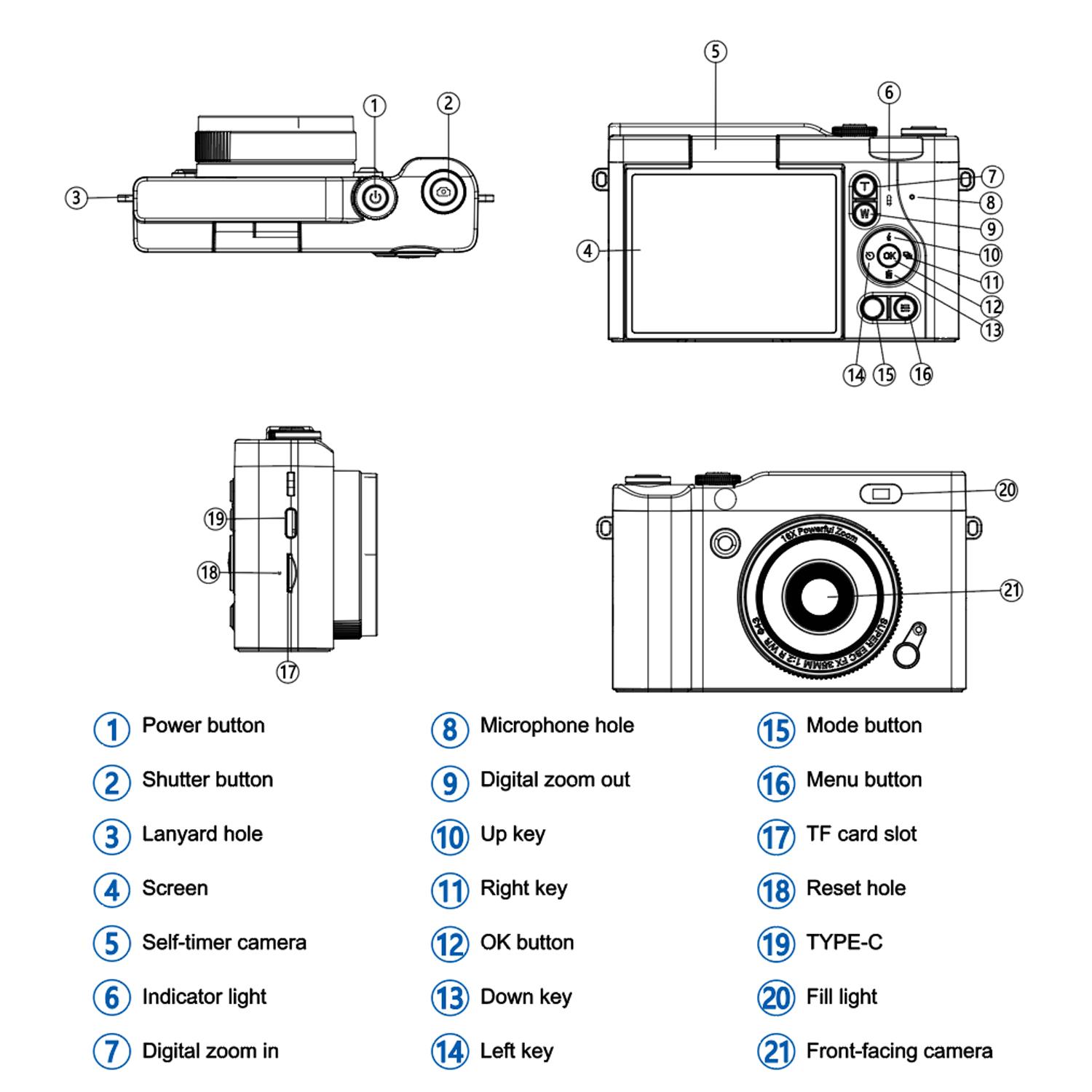 180° Degree Flip Cover, 1080P Pixel Fashion Retro Style, Multiple Filters Included, Comes with Storage Bag & 32GB Memory Card Reader, Electronic Portable Camera