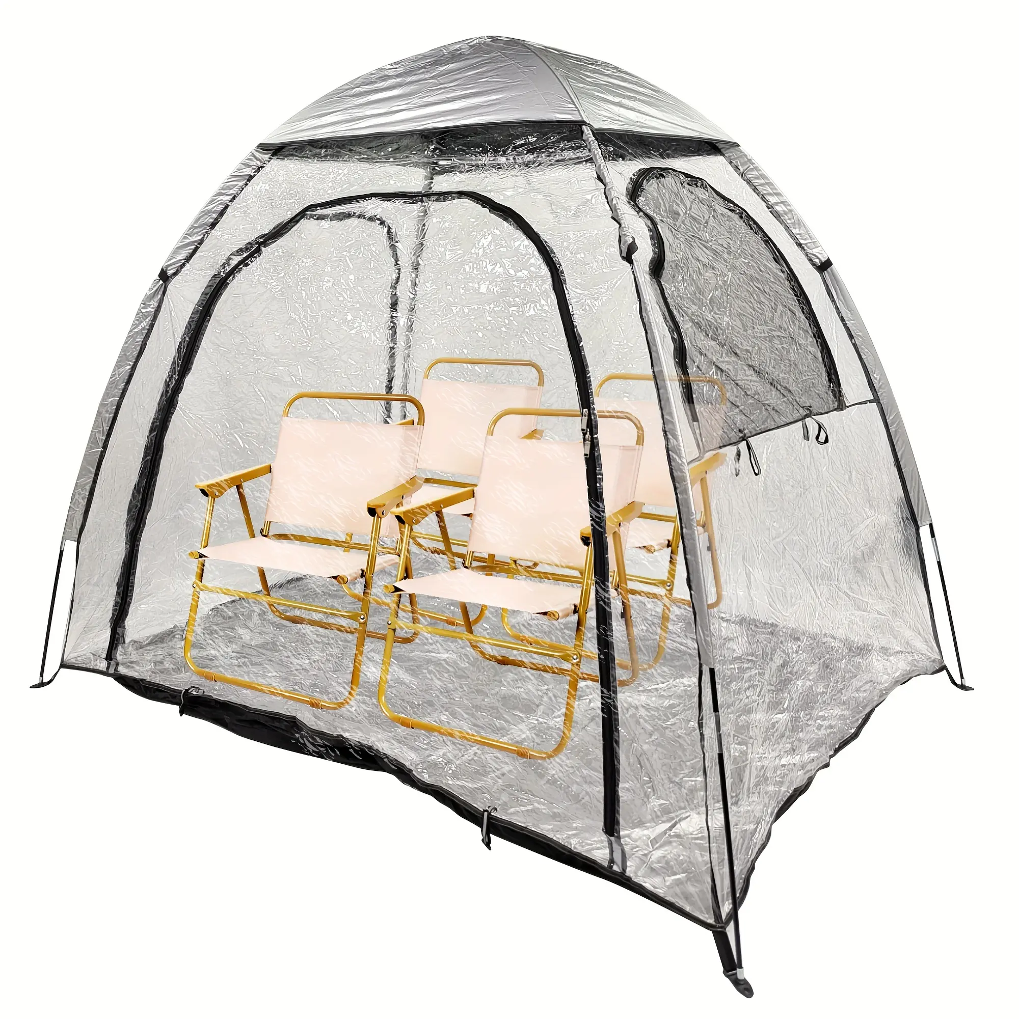 [Outdoor Camping] All-Weather Bubble Tent with Detachable Top Cover & Sealed Floor - Oval Camping Shelter Suitable for 1-3 People (Sleeps 4), Windproof Outdoor Tent with Mesh Windows & 540 °   View for Glamping,, Use