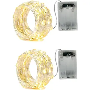 2 x 50LEDs Fairy Lights Battery Operated, Silver Wire 2 Mode Chains String Lights for Bedroom Christmas Party Decoration (Warm White, 16.4)fidget toys
