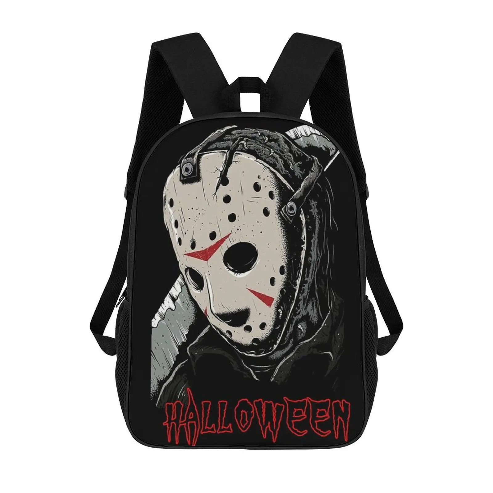 Jason Voorhees Printed 17-in Large Capacity Backpack, Adjustable Strap Rucksack for Male Adults – Work, Campus Life Daypack with Synthetic Material