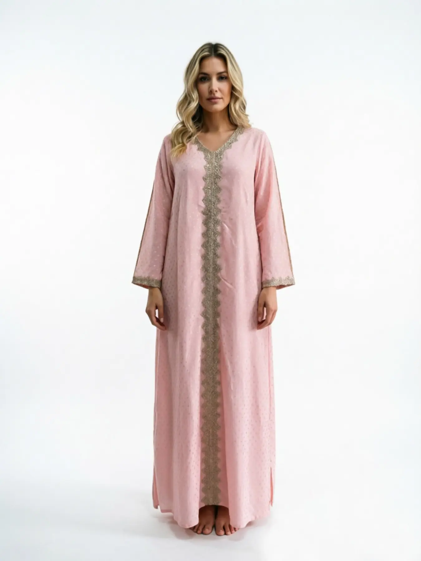 Luxurious Gold Foil Polka Dot Dubai Abaya, Elegant Islamic Clothing, Perfect for Daily Wear, Festive Gatherings, Travel, and Events