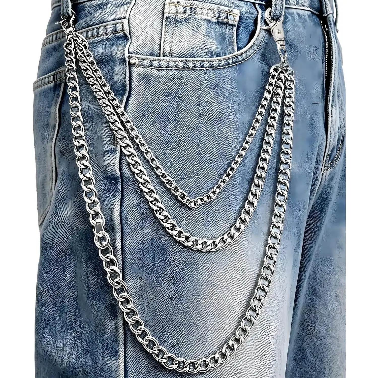 Pants Chain&Wallet Chain for Men Women,Gothic  Hop Rapper Style Accessory for Jean,Pocket,Belt