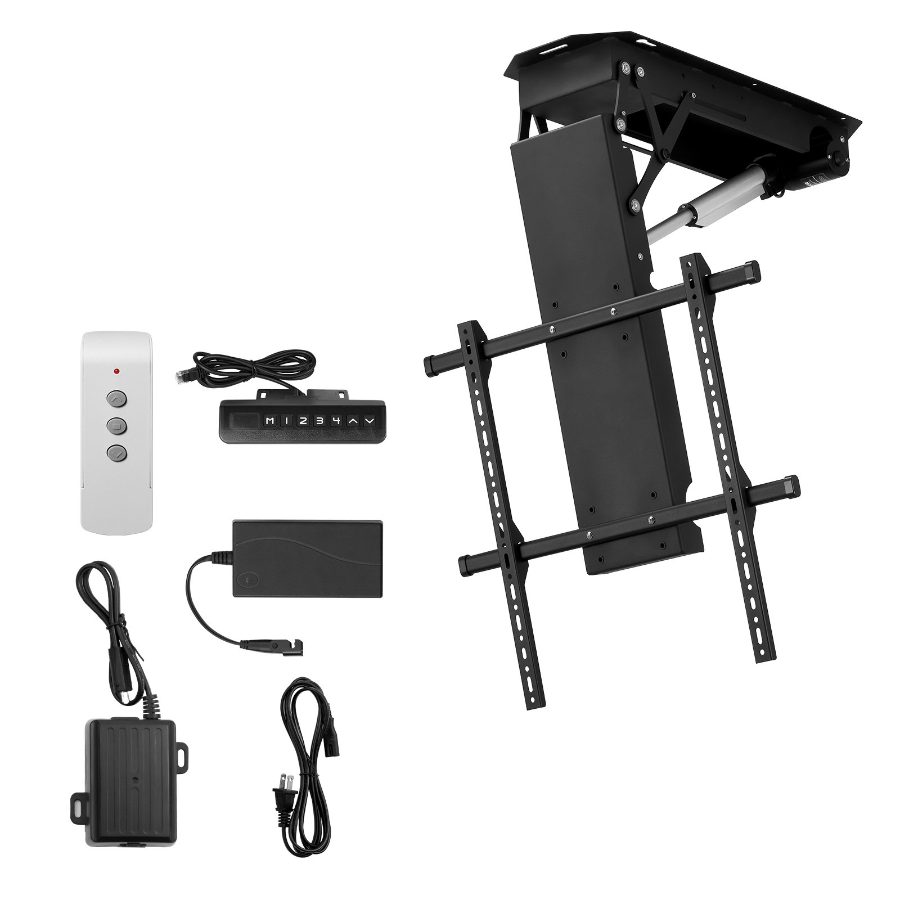 VEVOR Motorized Ceiling TV Mount, TV Wall Mount for 32 to 70 Inch TV, Electric Adjustable Ceiling TV Mount, Motorized Flip Down TV Mount Bracket with Max VESA 24x 24 in, Fits TVs Up to 110 lbs