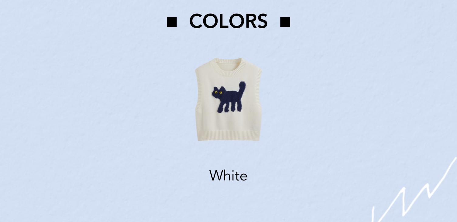 Cider [size 2-26] Knit Round Neckline Cat Vest