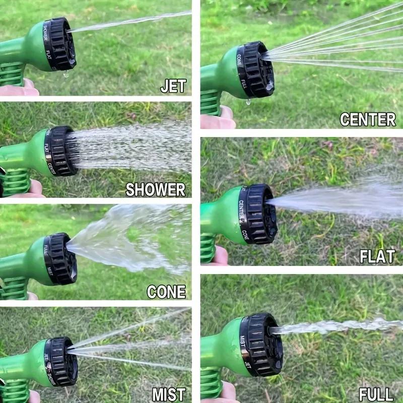 Water Gun All-In-One Garden Hose With 7 Spray Modes - Extendable, No Battery Needed