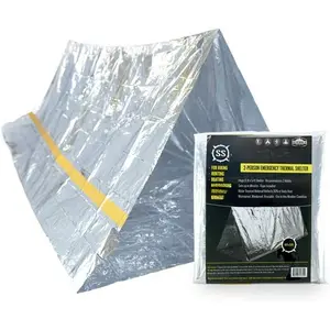 Shack  Tent - 2 Person Mylar Tube Tent - Reflects 90%  Heat - -Weather  Shelter for Camping, Hiking,  Out Bag and  Preparedness
