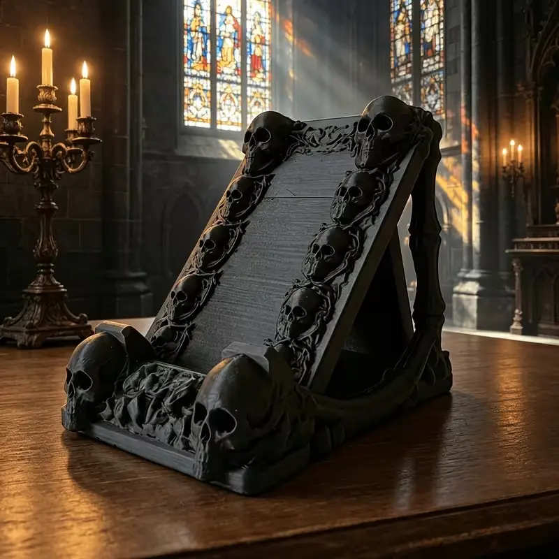 Gothic Skull Phone Stand, Dark Theme Desk Decor, Creative Phone Holder, Suitable for Desktop/office Space Decoration, Smartphone Stand