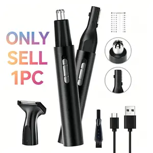 1 Unit Electric Nose & Ear Hair Trimmer, Minimalist Rechargeable Nose Clipper with 360° Inner Cutting System, Safe & Efficient Nose Hair Removal for Men's Personal Care