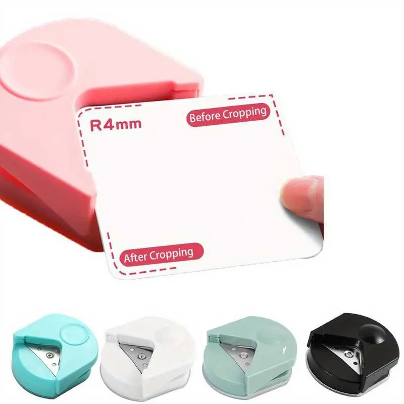1pc R4 Round Corner Cutting Tool, Random Color, 4mm Manual Paper Cutter, Office Cutting Supply, Ideal for Photo Cards, Office, School Projects, DIY Crafts