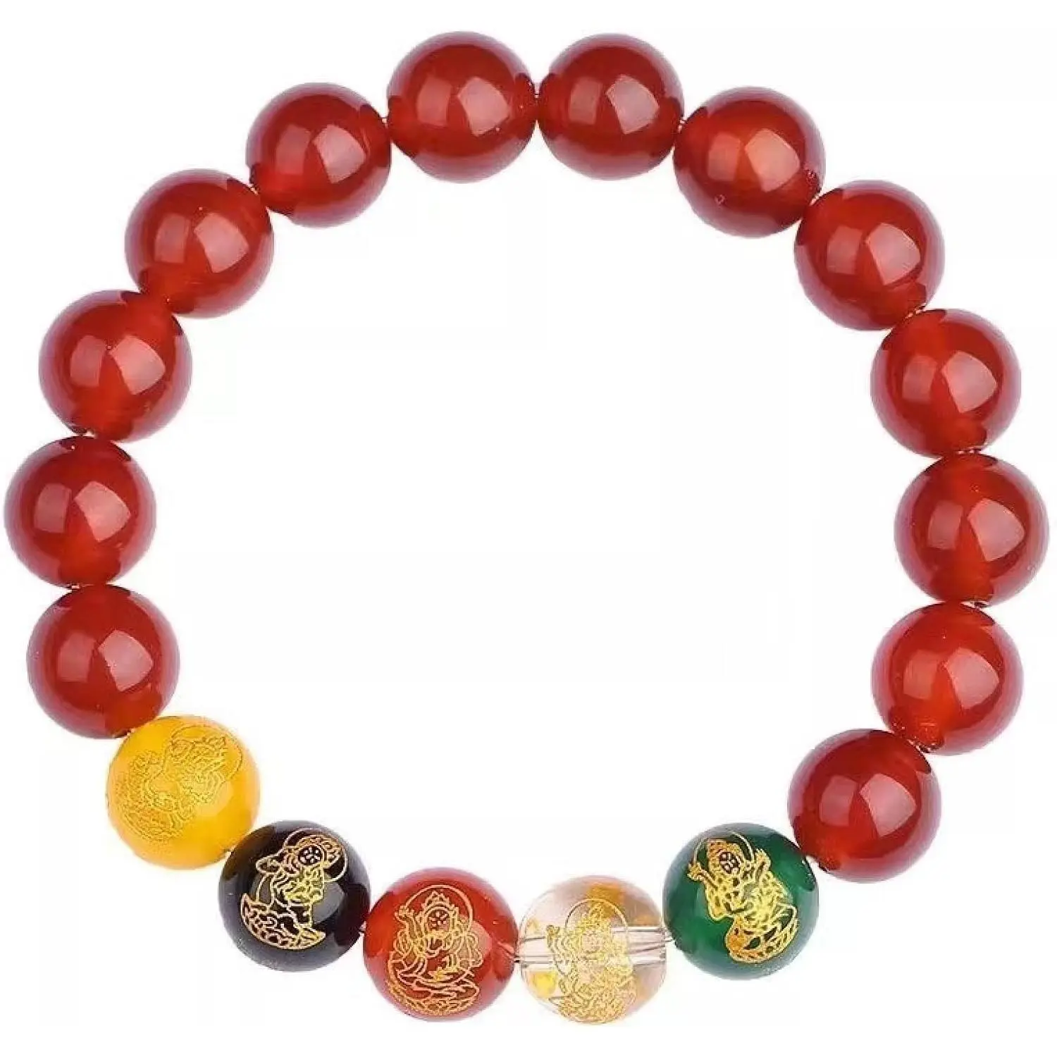 Women’s Feng Shui Natural Cinnabar Beaded Bracelet, Lucky Wealth Attracting Good Fortune Talisman Jewelry, Adjustable Stretch Red Wrist Accessory, Ideal Birthday New Year Gift for Her