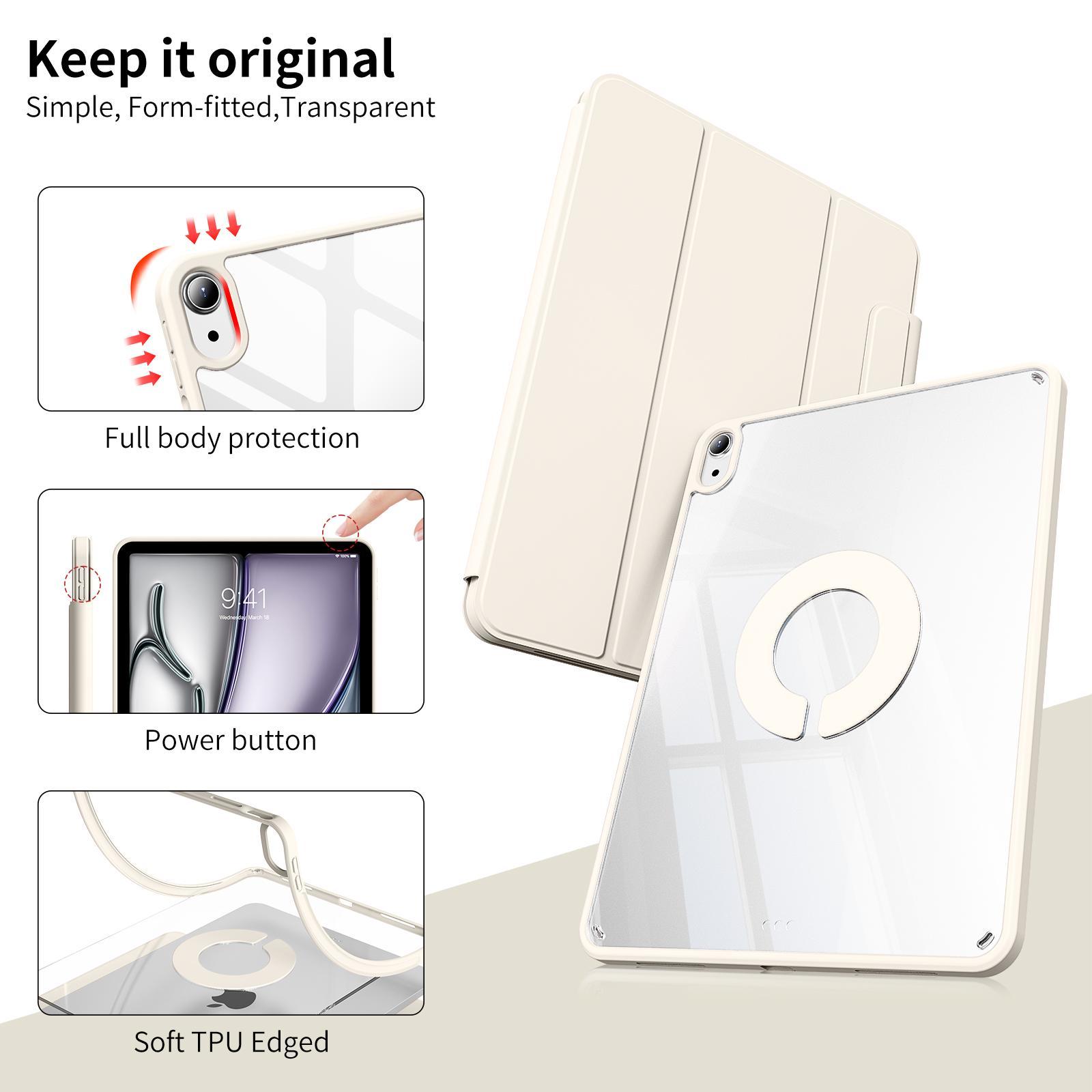 Tablet Case, 1 Count Slim Stand Protective Cover with Hard PC Translucent Back Protective Cover for iPad 10th Gen 2022, Support Touch ID, Auto Wake/Sleep, Tech Accessories, Safety Casing, Durability