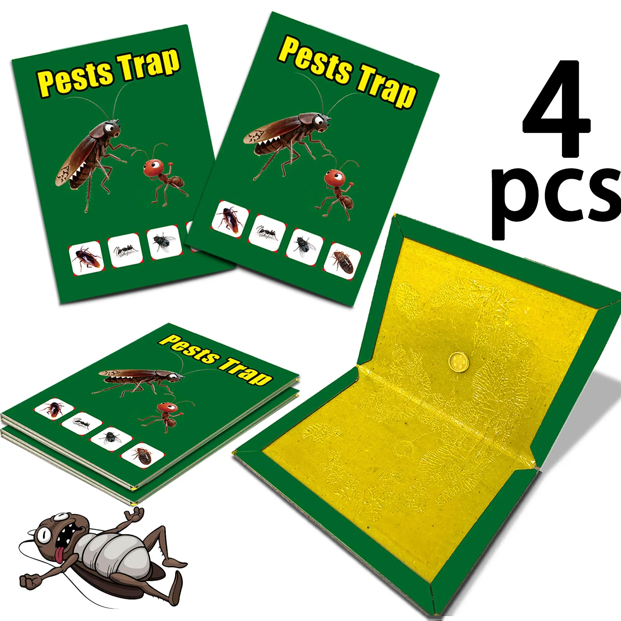 Large Pest Capture Board, Strong Adhesive Pest Trap, Ant Traps Outdoor, Indoor Outdoor Kitchen Garden Pest Control, No Power Required, 8pcs/4pcs