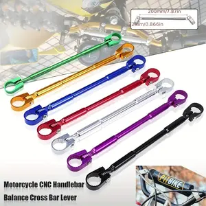 Motorcycle Cnc Aluminum Handle Bar, Cross Bar Steering Strength Lever, 7/8" 22mm Handlebar, Universal Fit, Durable & Lightweight Design