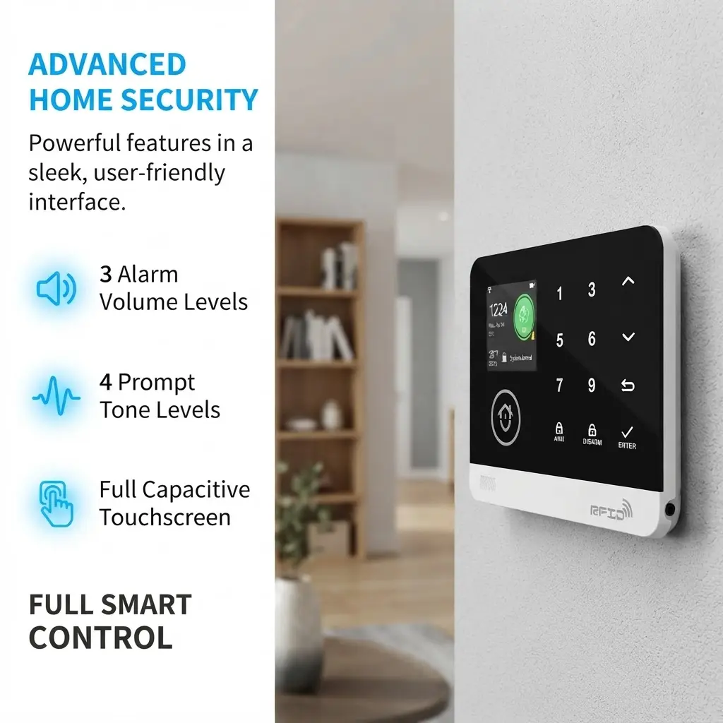 No Monthly Fee Security Kit | Tugard Zx‑G03 WiFi GSM Alarm System, Camera & Door‑Window Sensors Included