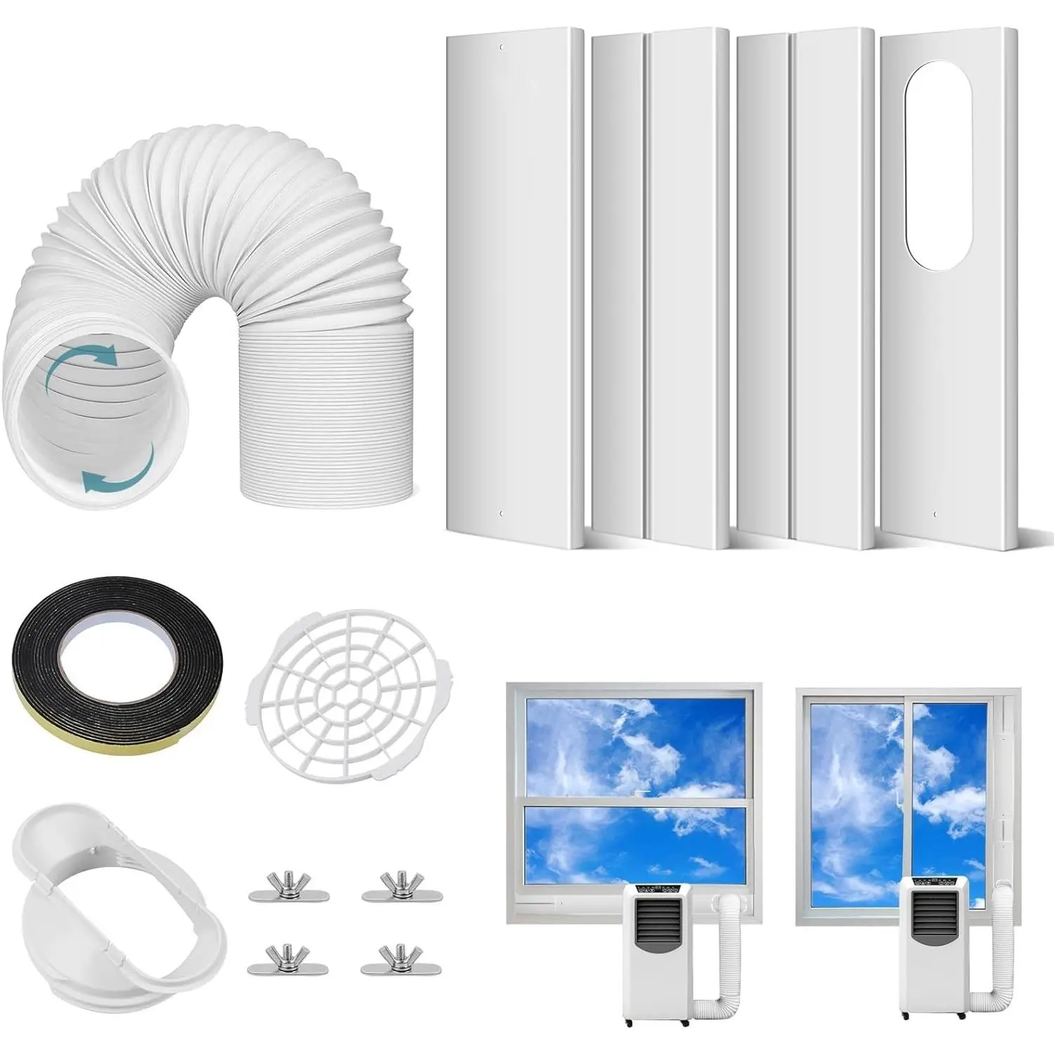 Portable Air Conditioner Window Vent Kit with 5.9" Exhaust HoseGift