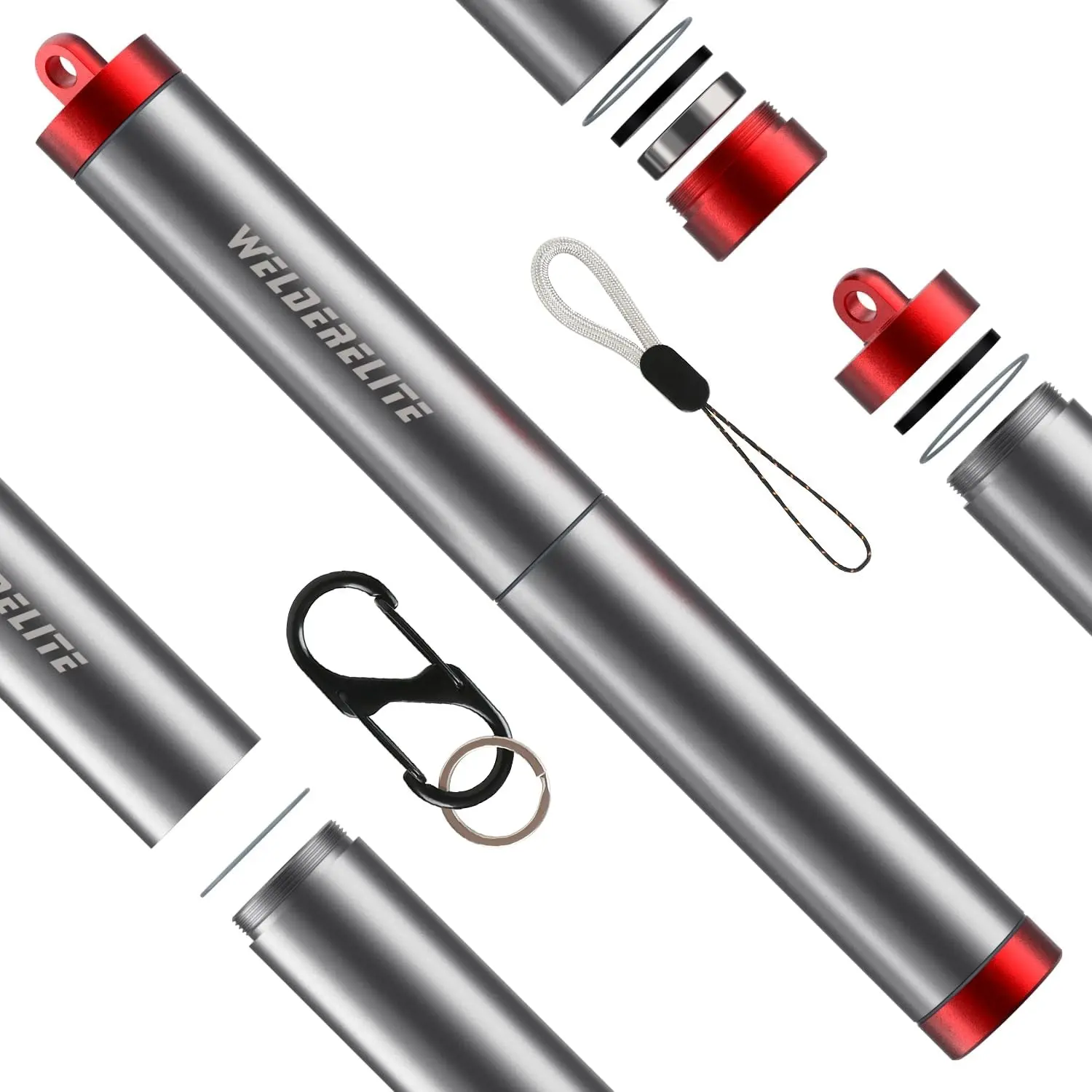 Red TIG Tungsten Holder-Handy Protective Storage Tube for WT20 Welding Tungsten Electrodes