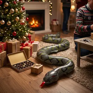 Large Inflatable Realistic Snake PVC Inflatable Python Fake Snake Toy, Halloween Horror Decoration, Outdoor Garden Pool Prank Props, Scary Party Gift Items