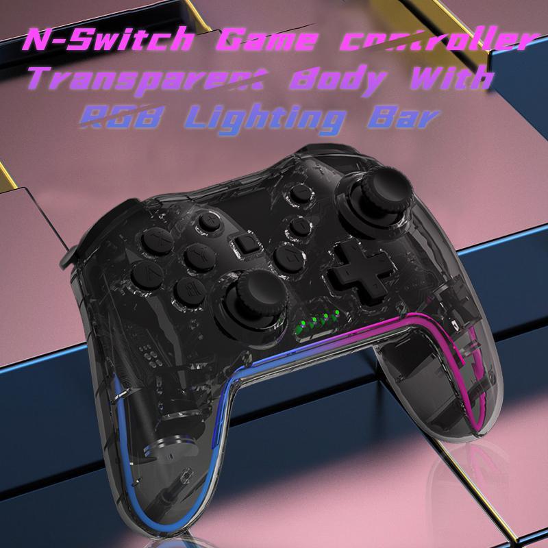 NS015 Wireless Gaming Controller, 6 Axis Dual Vibration BT Game Controller, Creative RGB Breathing Light Game Controller for Nintendo/Android/PC
