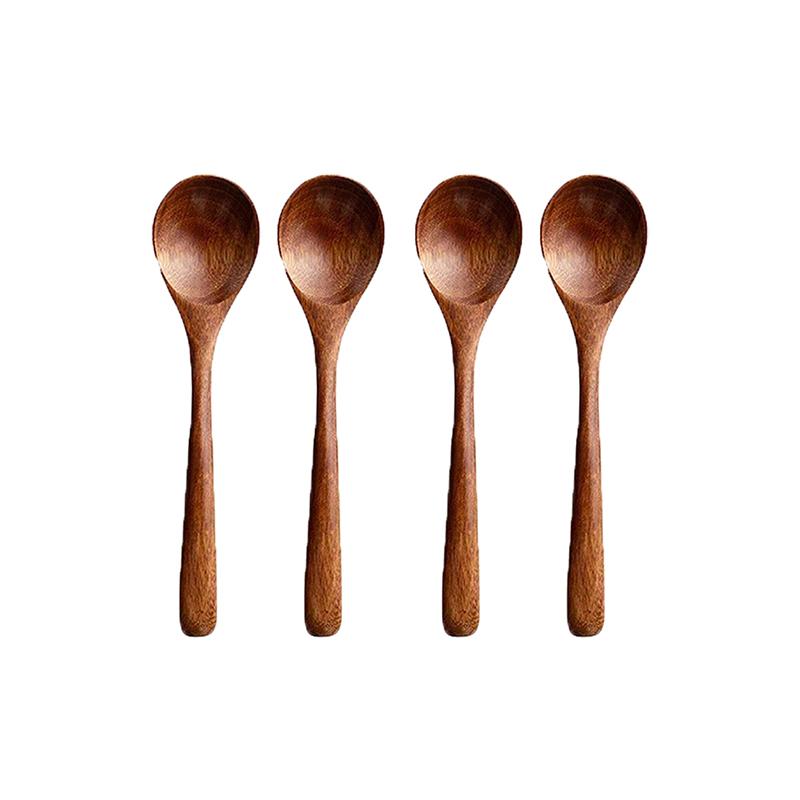 Natural Wooden Spoon Set, 4/6 Counts Durable Eco‑Friendly Long-Handle Cooking Spoons in Multiple Sizes for Kitchen Cooking, Baking and Serving Kitchen Utensils Tool #TOP PICKS