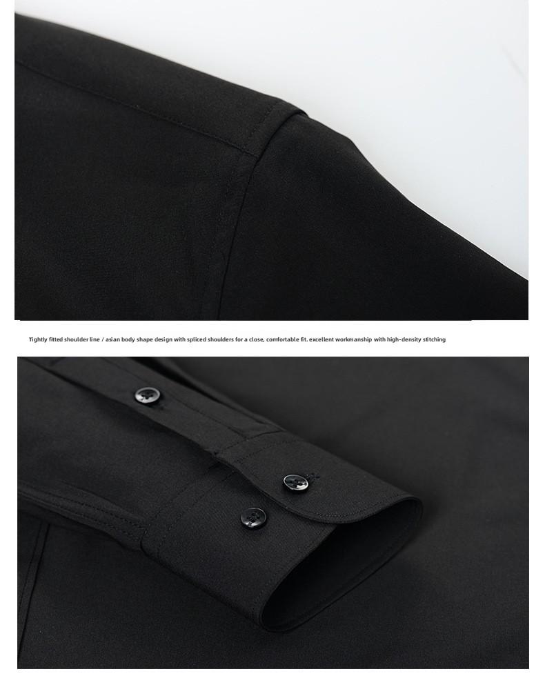Four-way Stretch Men's Shirt Wrinkle-Free Anti-crease Simple Business Style Lightweight Dress Shirt for Menswear