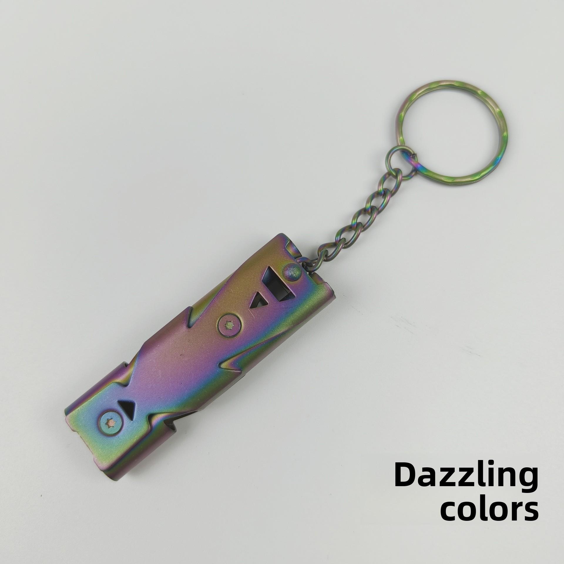 Survival whistle, double-barreled blast whistle Outdoor rescue whistle Stainless steel high-frequency earthquake rescue whistle high decibel