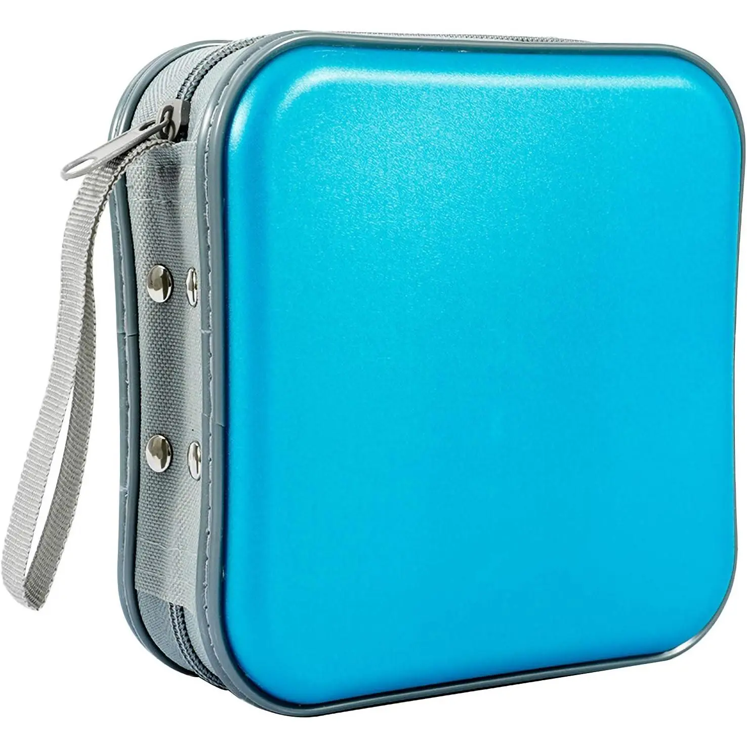 CD Case, 40 Capacity CD DVD Case Wallet Holder Portable Disc VCD Heavy Duty Binder Storage Organizer (Sky Blue)