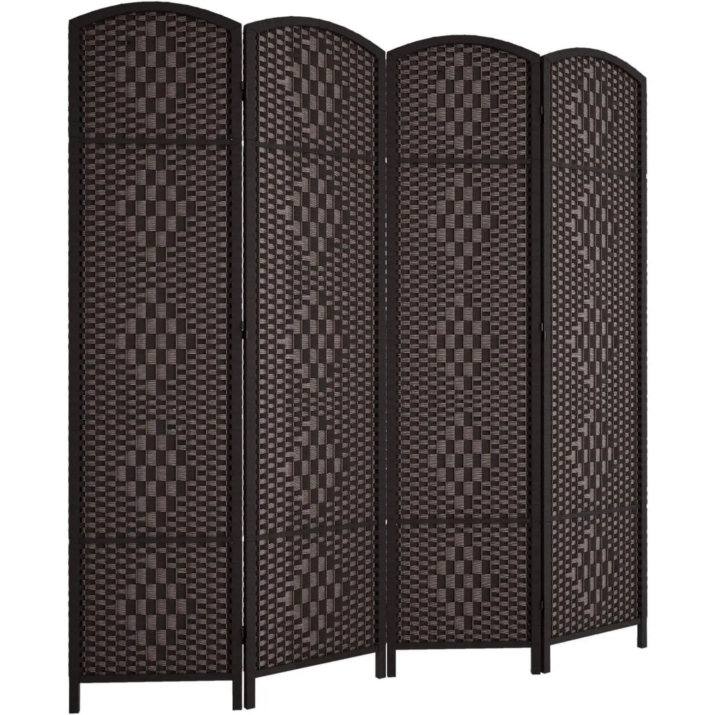 Room Divider Panel,4 Panel Partition Room Dividers Screen, Dark Mocha | 16in Privacy Screen Panel,6ft Tall Temporary Wall Divider,Room Separation,Foldable Partition,Room Dividers,Space Separator