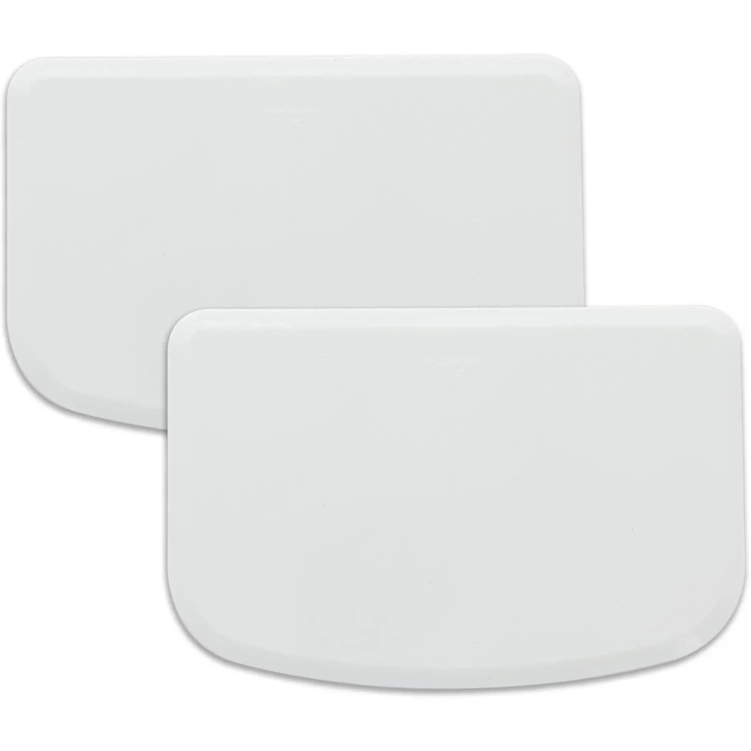 Plastic Bench Scraper for Baking - 2 White Bowl Scraper - Flexible  Safe Dough Scraper Multipurpose  Grip Curved and Flat  Dough  - Essential Pan Scraper for Kitchen Use -