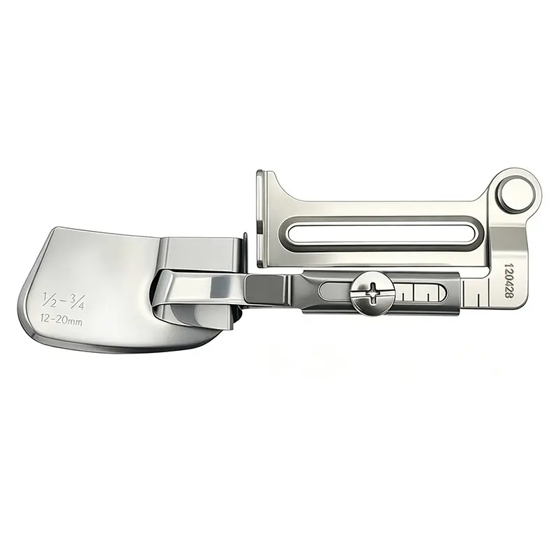 New Adjustable Width Hemmer for Sewing Machine, Shirt Hem Presser Foot, Flat Bed Rolling Edge Tool, Essential Sewing Accessory