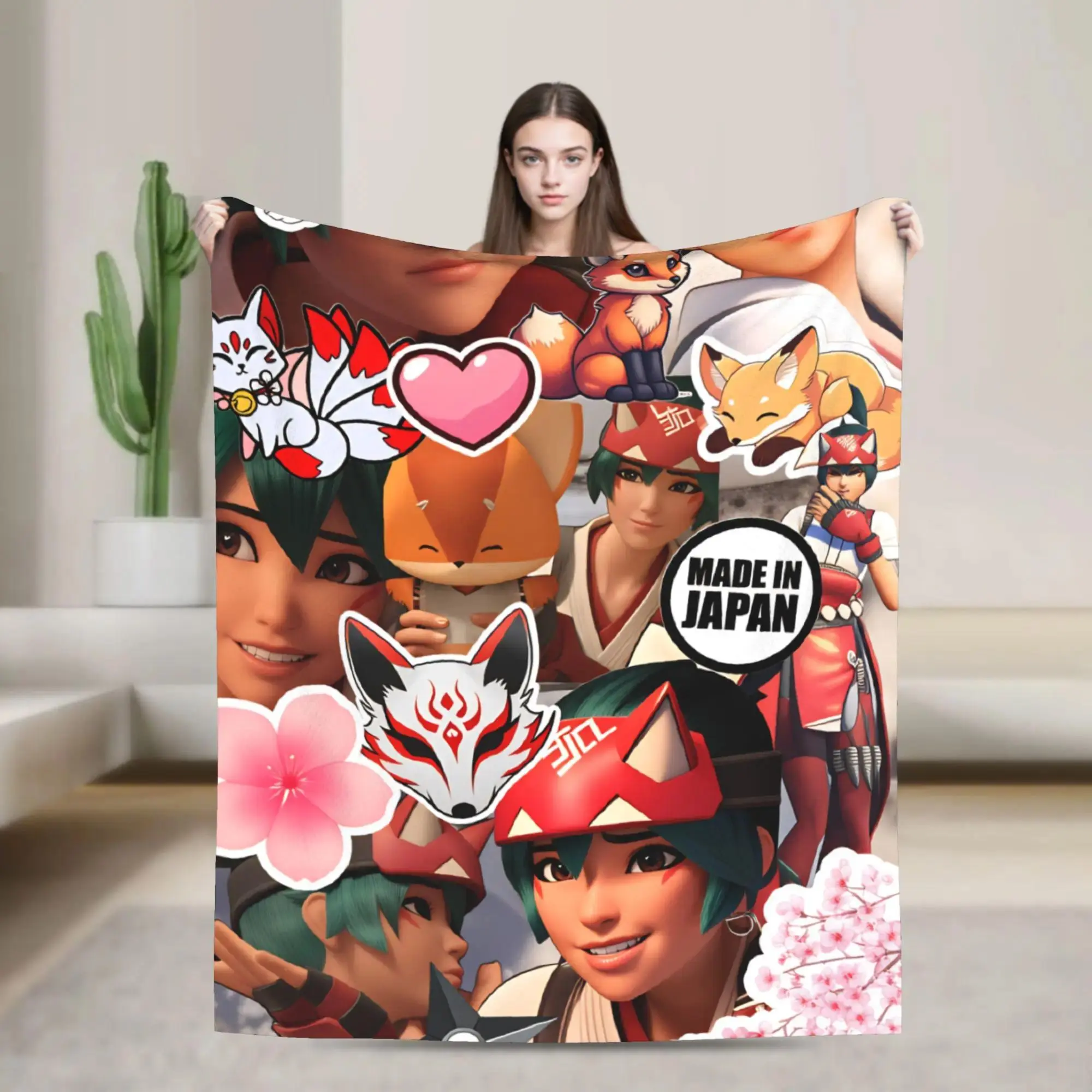 Gaming Graphic Print Flannel Blanket, Soft Cozy Polyester Throw for Couch, Bed, Outdoor Camping and Hiking, Multi-Size